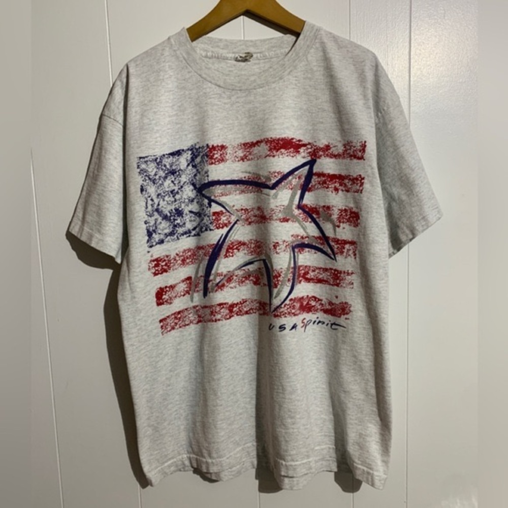 Vintage American Flag Graphic T-shirt Single Stitch Made in USA Stars